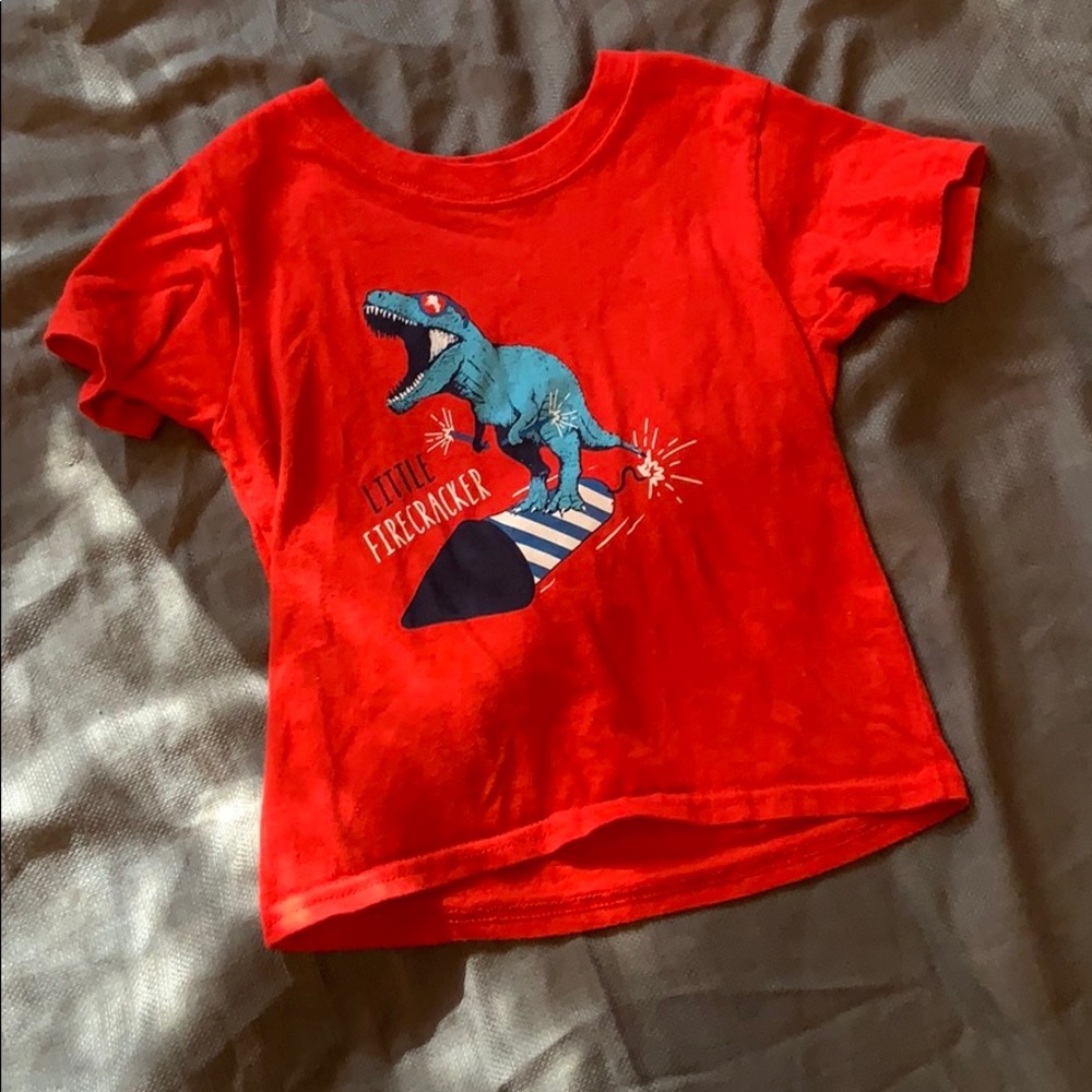 Little Firecracker T-Rex Red T Shirt